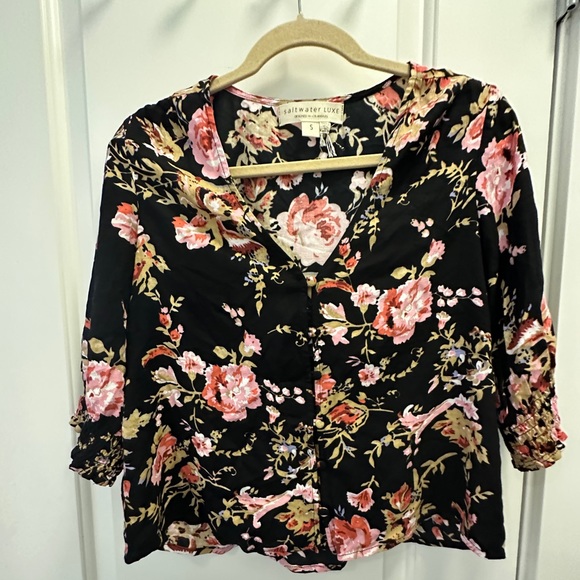 Saltwater LUXE boho black blouse - Picture 3 of 6